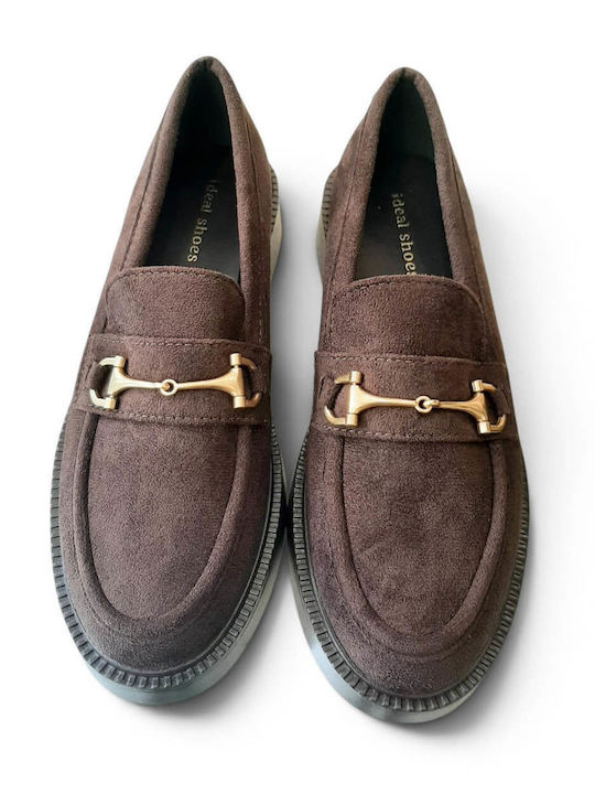 Suede Women's Loafers in Brown