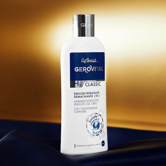 Gerovital H3 Classic Facial Cleansing Emulsion For Face & Eyes With Moisturizing & Anti-Aging Action 200ml