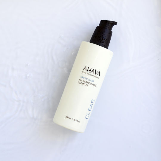 Ahava Time To Clear Loțiune Demachiantă Tonifiantă All-in-One Demachiant Față și Ochi cu Acțiune Antioxidantă 250ml