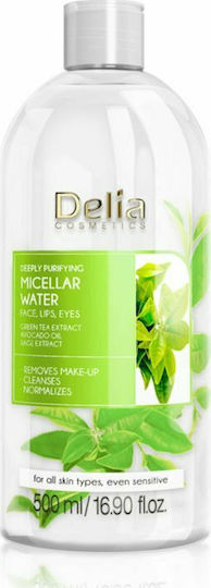 Delia Cosmetics Green Tea Micellar Water Ντεμακιγιάζ Προσώπου με Καταπραυντική & Έλεγχο λιπαρότητας δράση 500ml