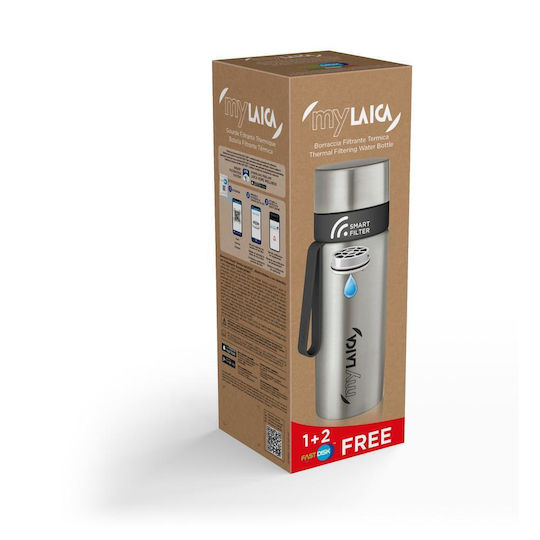 Laica Μπουκάλι Θερμός Ανοξείδωτο / Πλαστικό 600ml Gray/silver