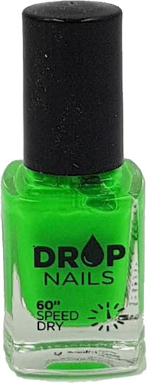 Drop Cosmetics 60'' Бързо Съхнещ Гланцов Лак За Нокти Бързо Съхнещ 328 Неонов Зелен 13мл