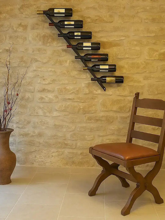 Suport de Sticle de Perete din Metal Negru 88x72x10 cm