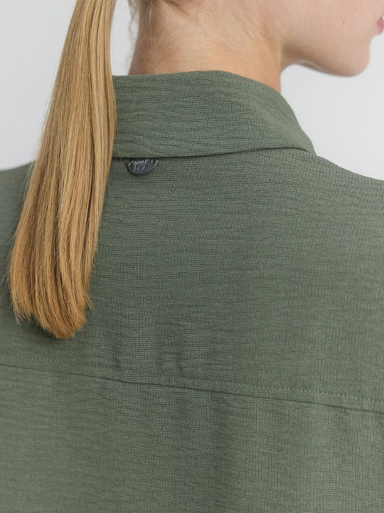 Langärmeliges Damenhemd Khaki