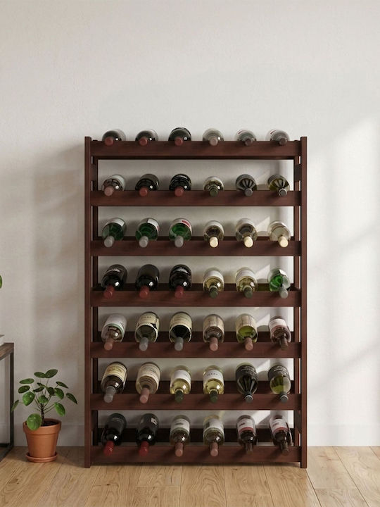 Relaxdays Free Standing Wooden Bottle Rack Brown 63x25x102 cm