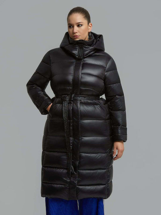 Дълго Дамско Puffer Яке за Зима Черно