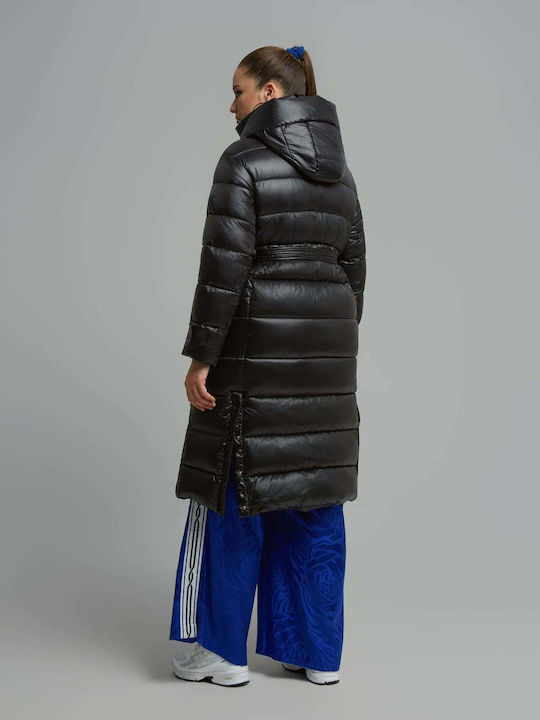 Дълго Дамско Puffer Яке за Зима Черно