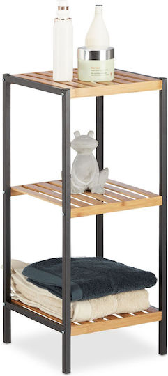 Relaxdays Επιδαπέδια Ραφιέρα Μπάνιου Bamboo 104x30x30cm