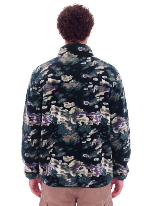 Men's Fleece Jacket with Hood Off Black