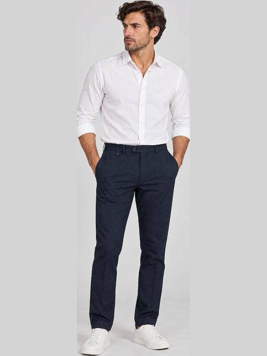 Herren-Chinohose Slim Fit Navy 409626808F-Blau