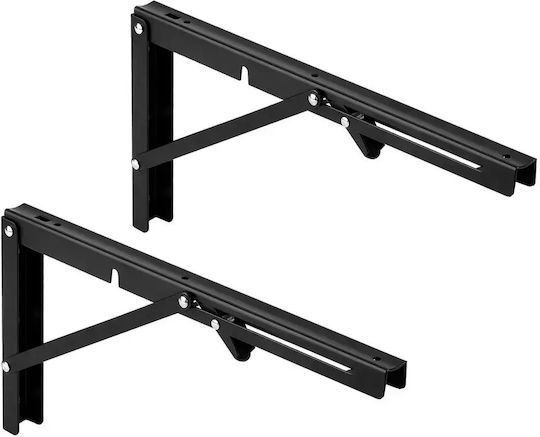 Maclean Energy Heavy-Duty Foldable Metal Shelf Brackets in Pink 2 pcs MC-194