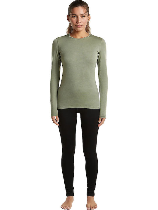 Icebreaker Women's Green Long-Sleeved Thermal Top