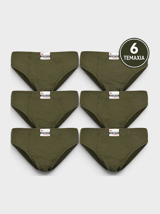 Men's Khaki Slips 6 Pack