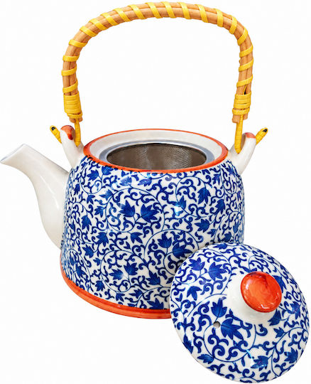 Porcelain Teapot with Filter Blue 750ml