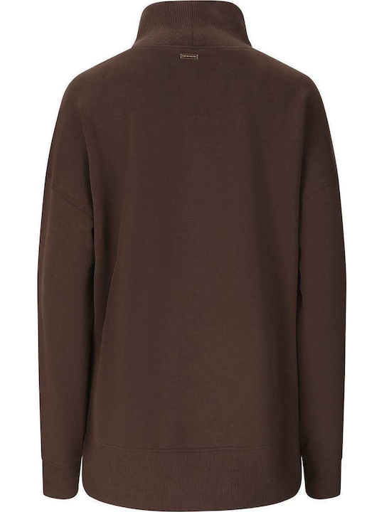 Women's Brown Long-Sleeve Turtleneck Sweater
