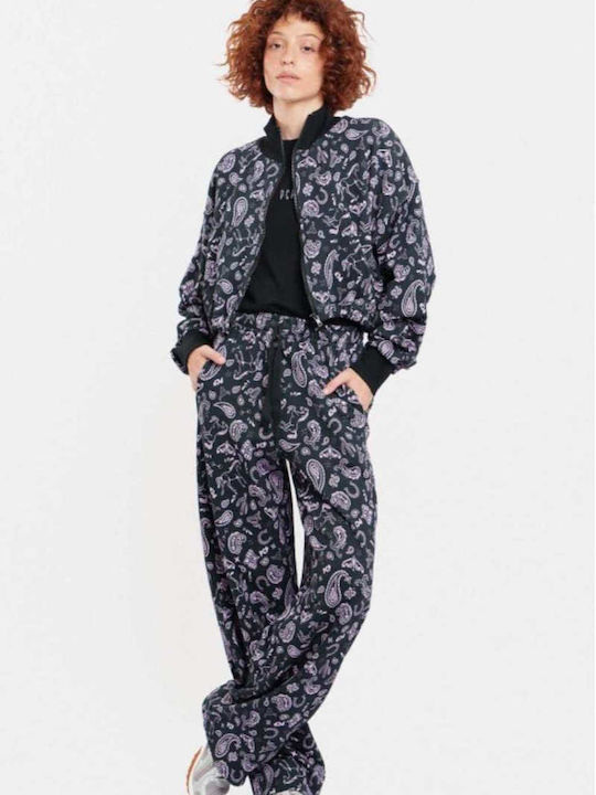 Women's Black Sweatshirt Cardigan