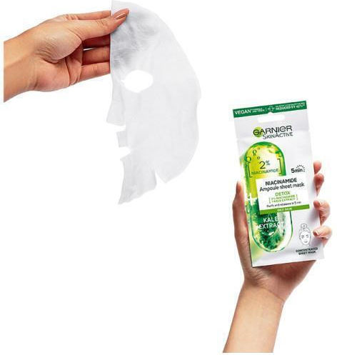 Mască Pentru Față SkinActive Cu Kale Și 2% Niacinamidă Material (Cearșaf) 15gr