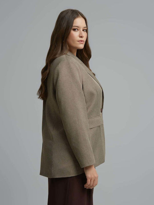 Mat Fashion Дамско Сако Кафяво 8603.4026.N-brown