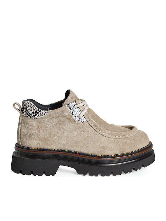 Damen-Oxfords aus Leder in Braun
