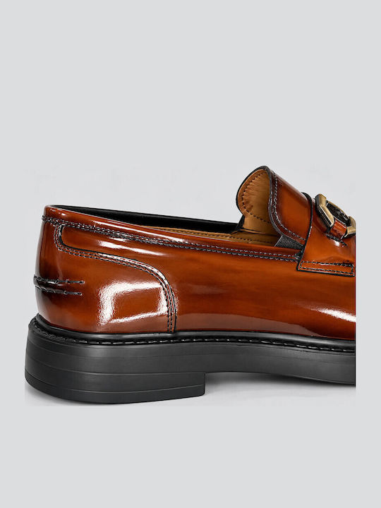 Δερμάτινα Ανδρικά Loafers σε Καφέ Χρώμα