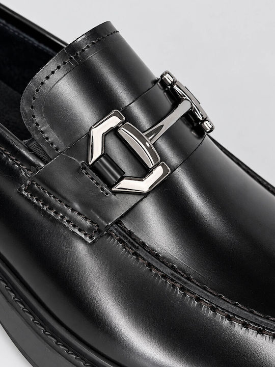 Δερμάτινα Ανδρικά Loafers σε Μαύρο Χρώμα