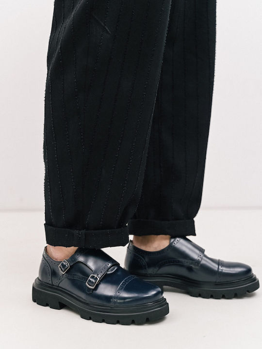 Mocasini Loafers Bărbătești din Piele Albastre