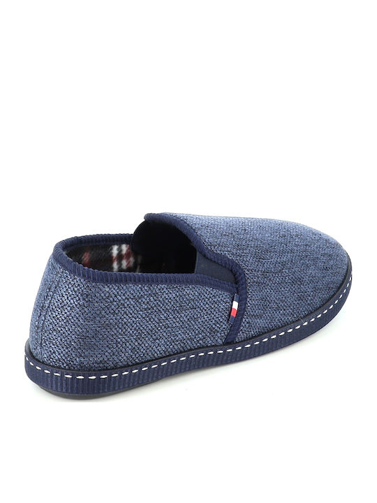 Herrenpantoffeln mit Mustern, Blau 56/8534_BLAU