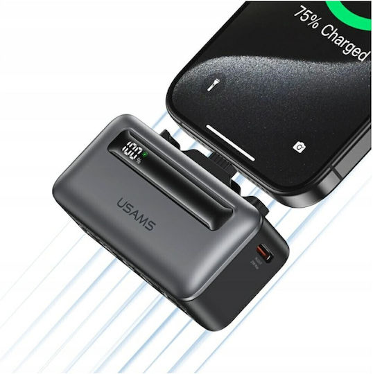 Usams CD233 Baterie Externă 5000mAh 20W cu Port USB-C Livrarea Energiei Argintiu