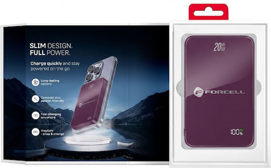 F-Energy F5K8 MagSafe Външна батерия 5000mAh 15W Power Delivery / Quick Charge Черешов