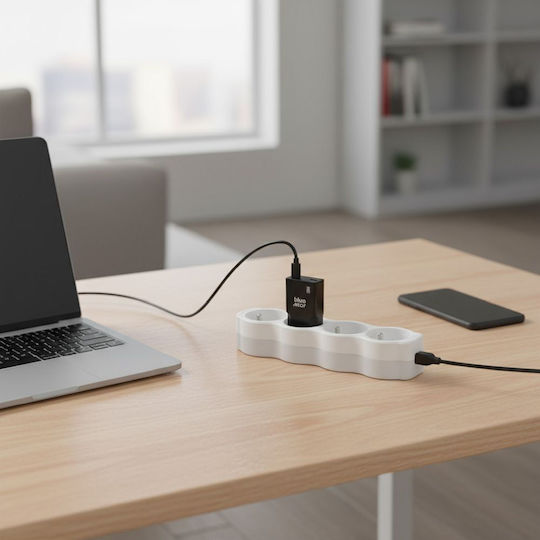 Blue Star Зарядно без кабел GaN с 2 USB-C порта 30W Power Delivery / Quick Charge 4.0 Черен (TFK-SC-30WCC)
