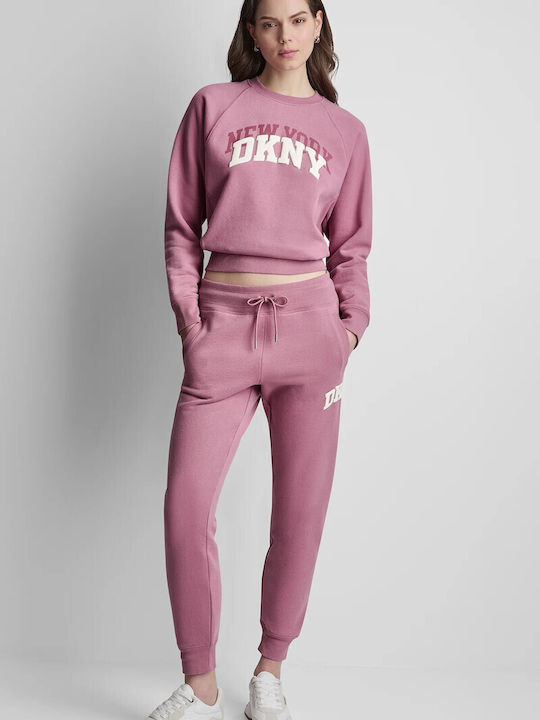 Παντελόνι Φόρμας με Λάστιχο Fleece Ροζ