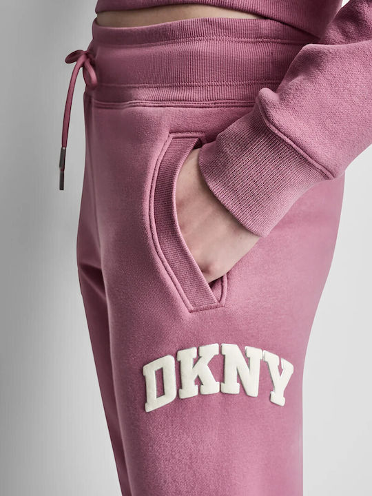 Παντελόνι Φόρμας με Λάστιχο Fleece Ροζ