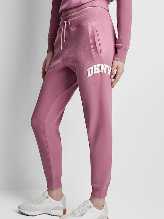 Παντελόνι Φόρμας με Λάστιχο Fleece Ροζ