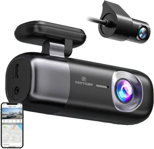 Redtiger F9 Car DVR Camera Kit 1080P Wi-Fi, GPS & Rear Camera
