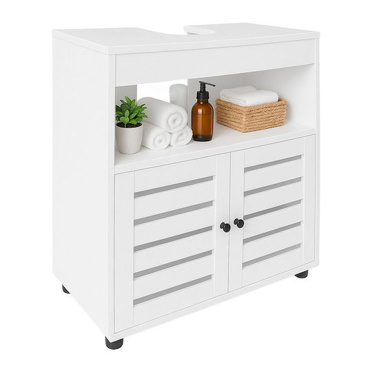 Relaxdays Πάγκος χωρίς Νιπτήρα Μ60xΒ30xΥ63cm Λευκός