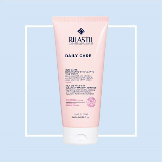 Rilastil Daily Care Facial Makeup Remover Emulsion for Face & Eyes for Brightening & Redness Reduction 200ml