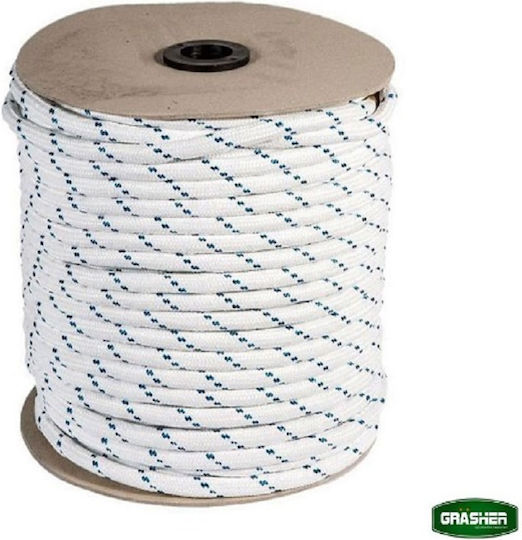 Grasher Σχοινί Πλεκτό 10mm 14m Πολυεστερικό 1kg Λευκό