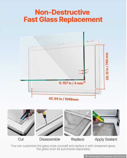 Vevor Food Truck Service Window 1220x915 Mm Aluminum Frame Awning Cgdck4836nchkgm89001v0