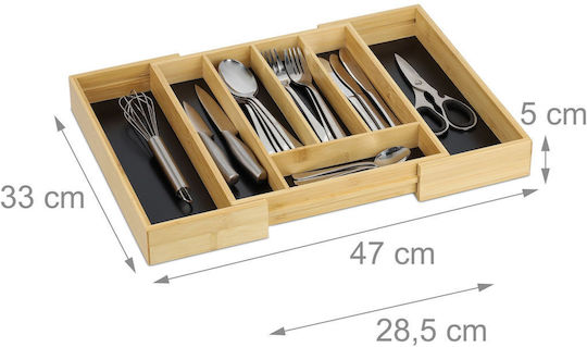 Relaxdays Organizator Extensibil pentru Tacâmuri de Sertar Maro
