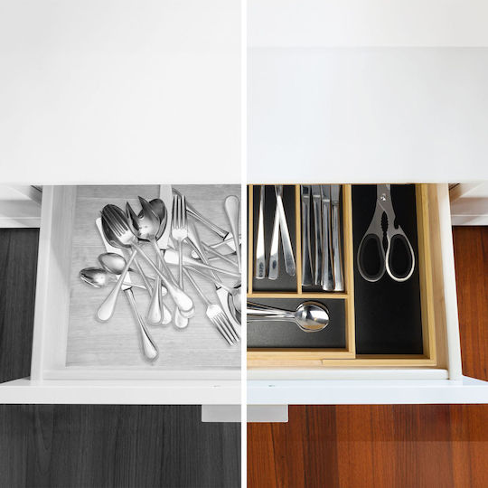 Relaxdays Organizator Extensibil pentru Tacâmuri de Sertar Maro
