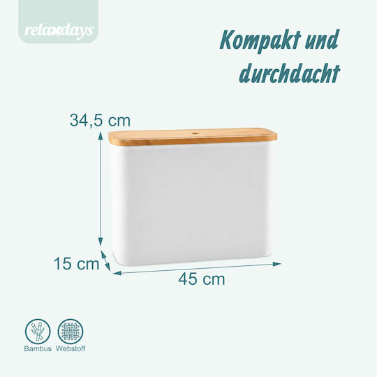 Relaxdays Floor-Standing Bamboo Toilet Paper Holder White 4052025854287