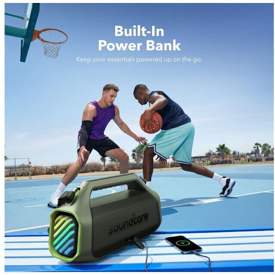 Soundcore Boom 2 Plus New Version Αδιάβροχο Ηχείο Bluetooth 140W με Διάρκεια Μπαταρίας έως 20 ώρες Πράσινο
