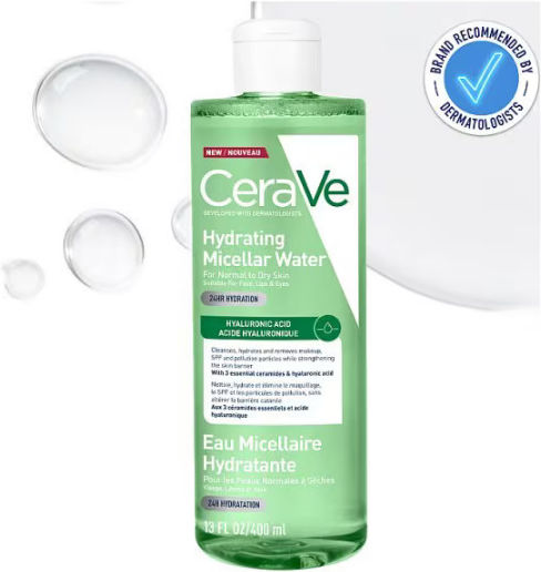 CeraVe Hydrating Micellar Water Face Makeup Remover with Moisturizing & Soothing Action 400ml