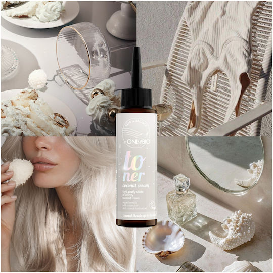 Hair Toner, Vegan, Ammonia-Free & Hydrogen Peroxide-Free, Coconut Cream, Light Pearl Shade, 100ml