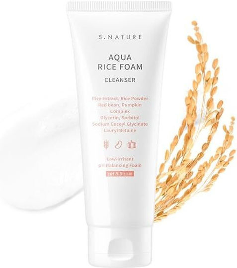 S.Nature Aqua Rice Spumă Demachiant Facial pentru Strălucire și Hidratare 80ml