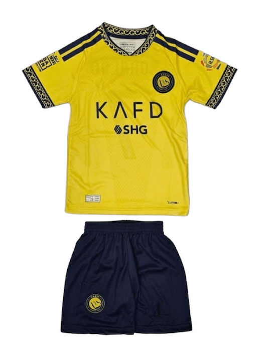 Παιδικό Σετ Ποδοσφαίρου C.ronaldo Al Nassr 2026-2027 Κίτρινη Balón De Oro Κίτρινο Unisex Παιδικά Ab206
