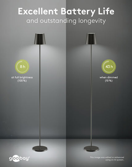 Goobay Lampadar cu LED Înălțime 122 cm cu Lumină RGBW 220 lm Negru