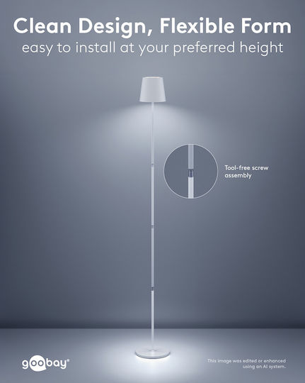 Goobay LED Floor Lamp H122cm with RGBW Light 260lm White