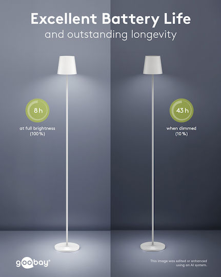 Goobay LED Floor Lamp H122cm with RGBW Light 260lm White