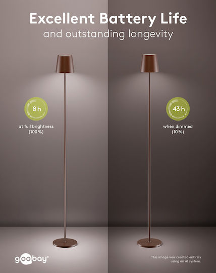 Goobay LED Floor Lamp H122cm with RGBW Light 220lm Copper